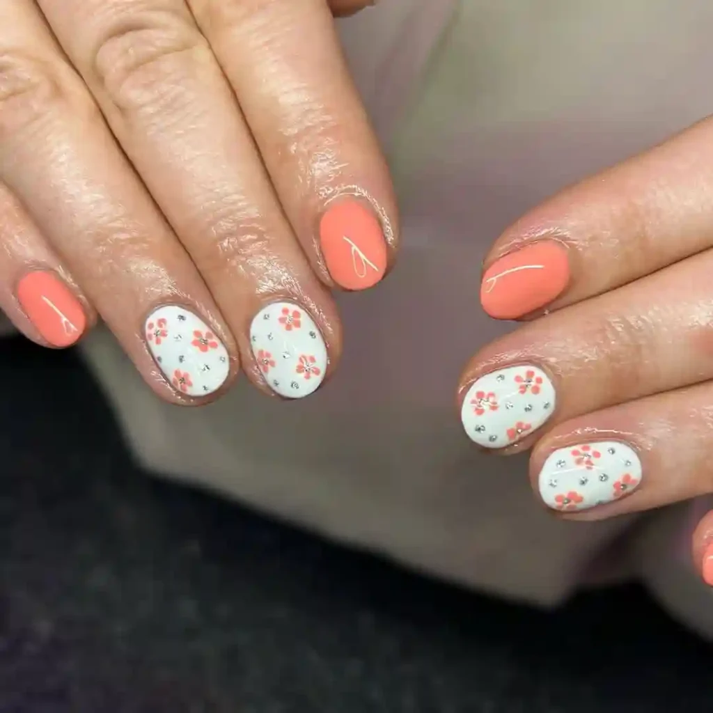 Coral and White Floral Combo