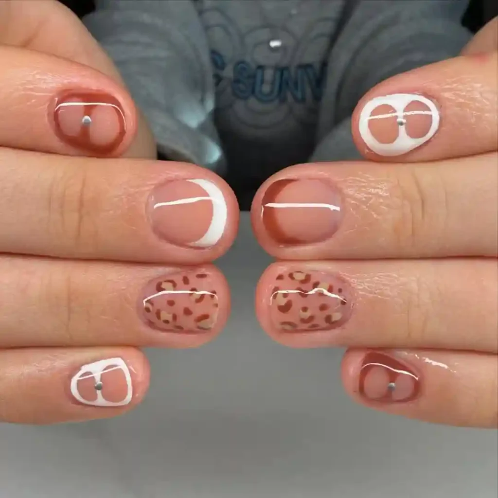 Glossy Nude With Funky Accents