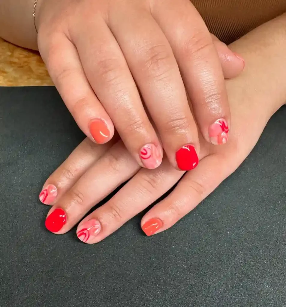 Summer Swirl in Peach & Red