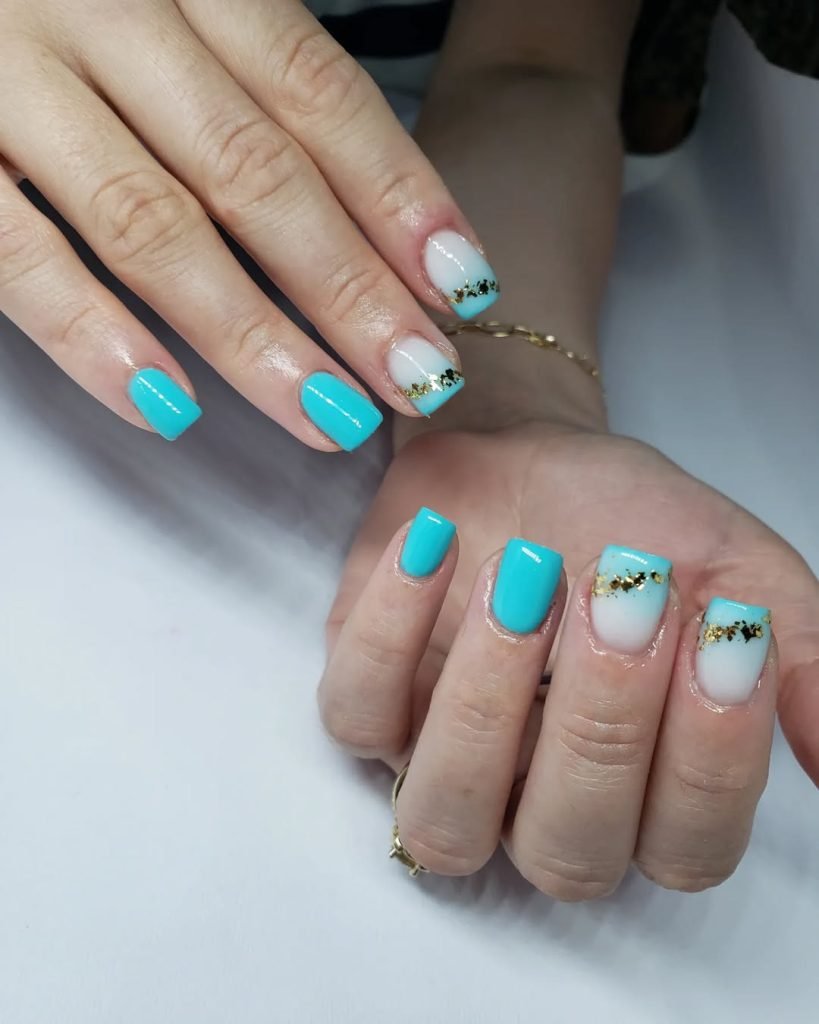 Tropical Blue with Gold Foil Accents