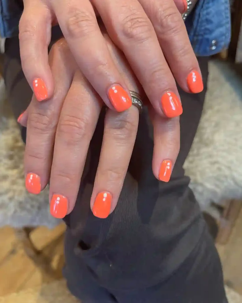Vibrant Solid Coral Nails