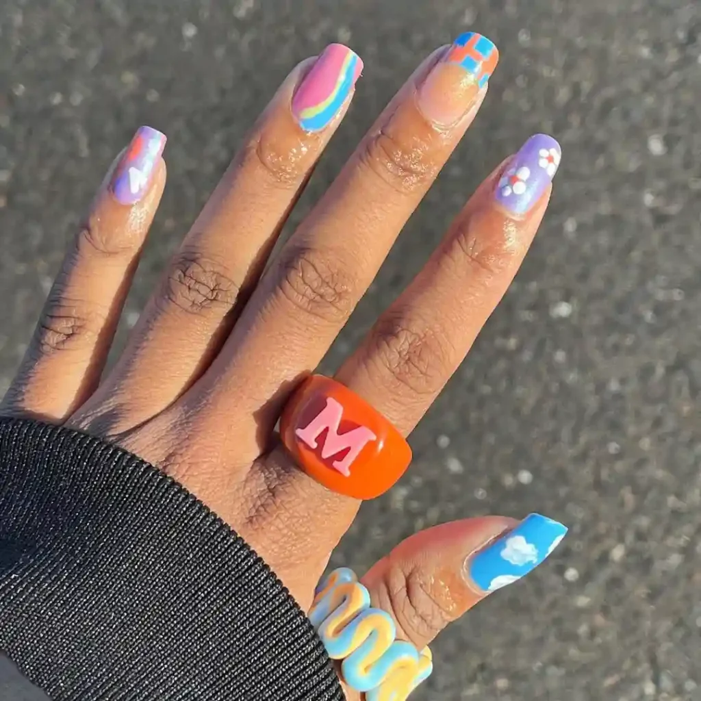 Bright Mix-and-Match Nail Art for Creative Days