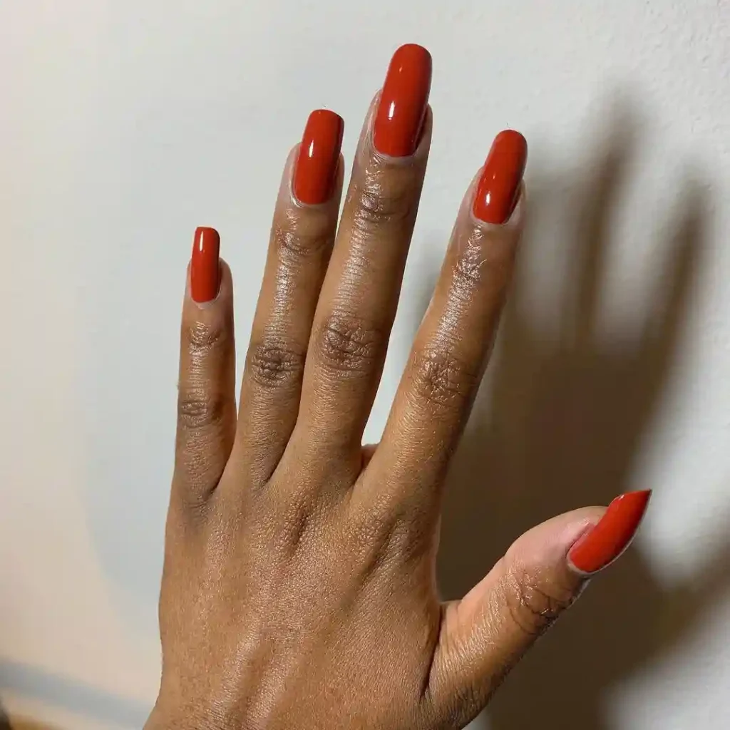Burnt Orange Bold Nails for a Fiery Statement