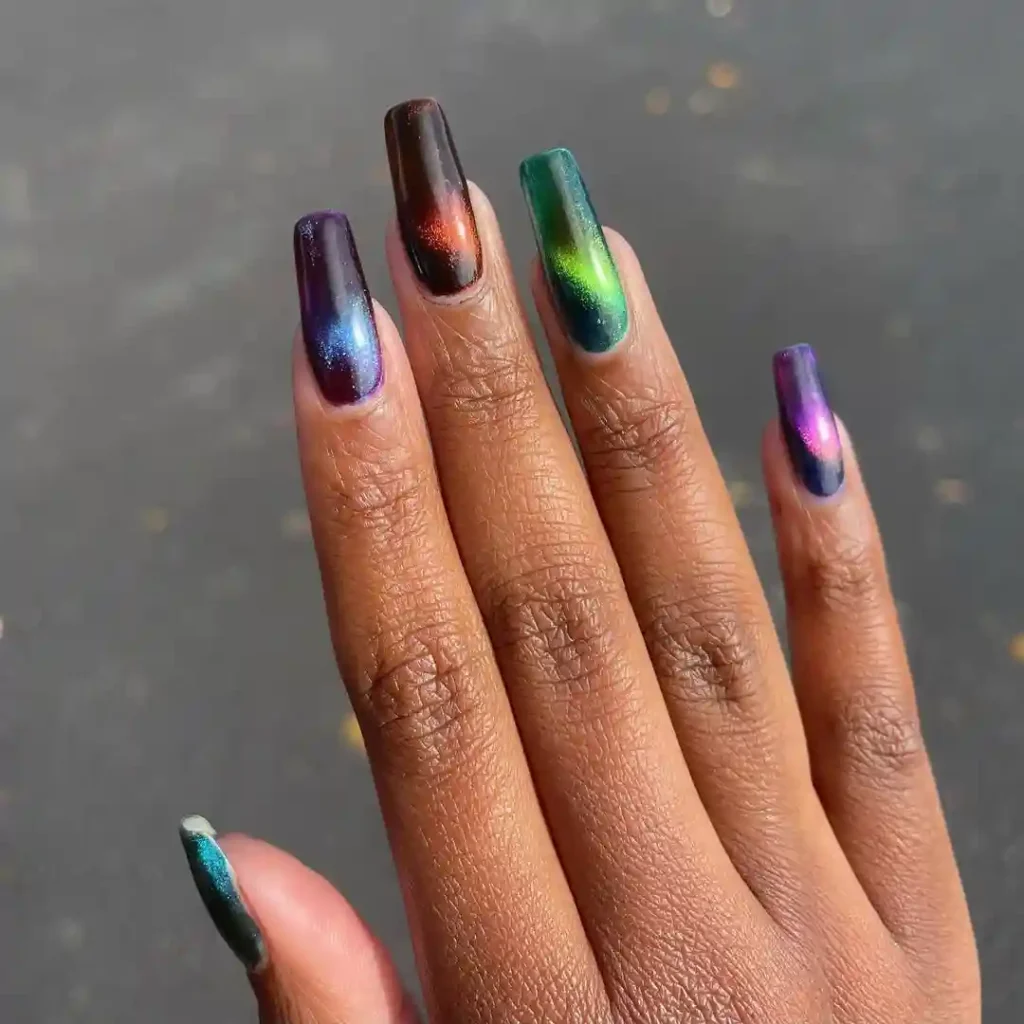 Cosmic Chrome Multicolor Nails