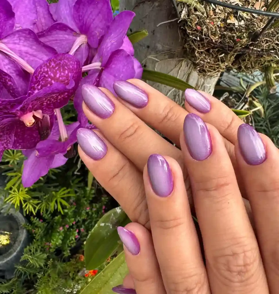 Orchid-Inspired Purple Aura Nails