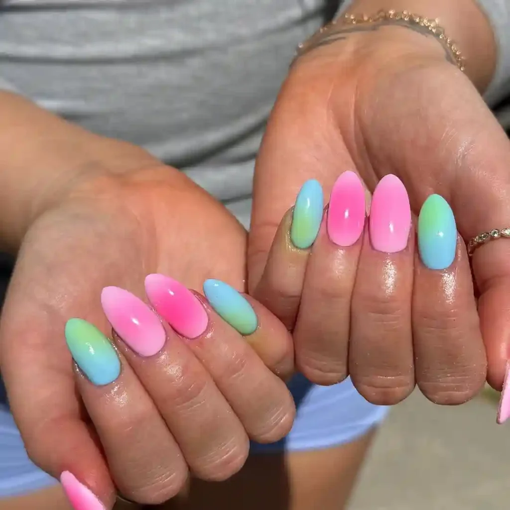 Pastel Rainbow Aura Nails