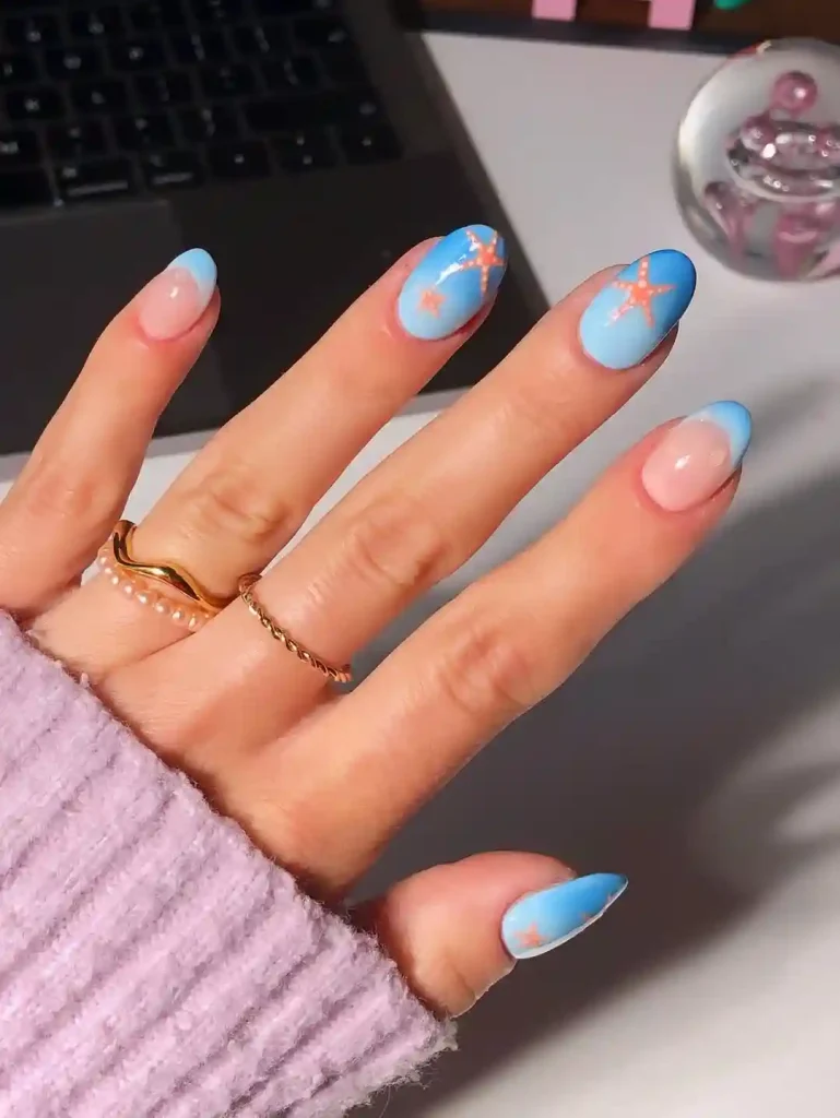 Pastel Starfish Ocean Nails for a Soft Summer Look